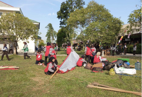 Peserta THB Mulai Memasuki Bumi Perkemahan (Buper) MAN 1 Ketapang